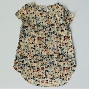 Liz Lang | Watercolor Cap Sleeve Blouse GUC M